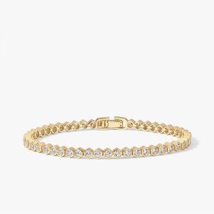 PAVOI 14K Gold Plated 2mm Cubic Zirconia Honeycomb
Tennis Bracelet